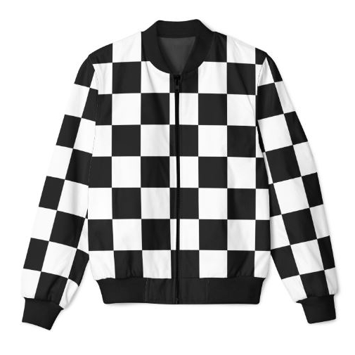 Jaket Hitam Putih Kotak kotak // Jaket Bomber Motif Hitam Putih CATUR // Jaket Hitam Putih Kotak Kot