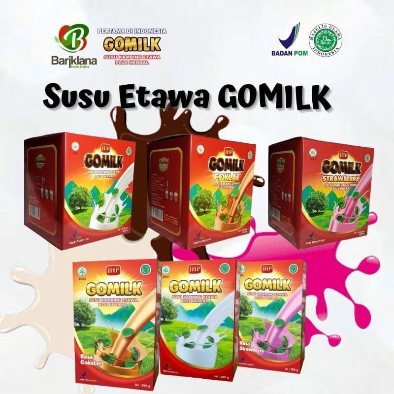 

GO MILK / GOMILK ORIGINAL, COKLAT, STROBERI SUSU KAMBING ETAWA PLUS HERBAL