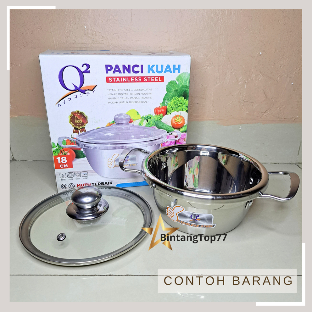 Q2 Panci Kuah Serbaguna 18 Cm Stainless Steel |Q2-8118