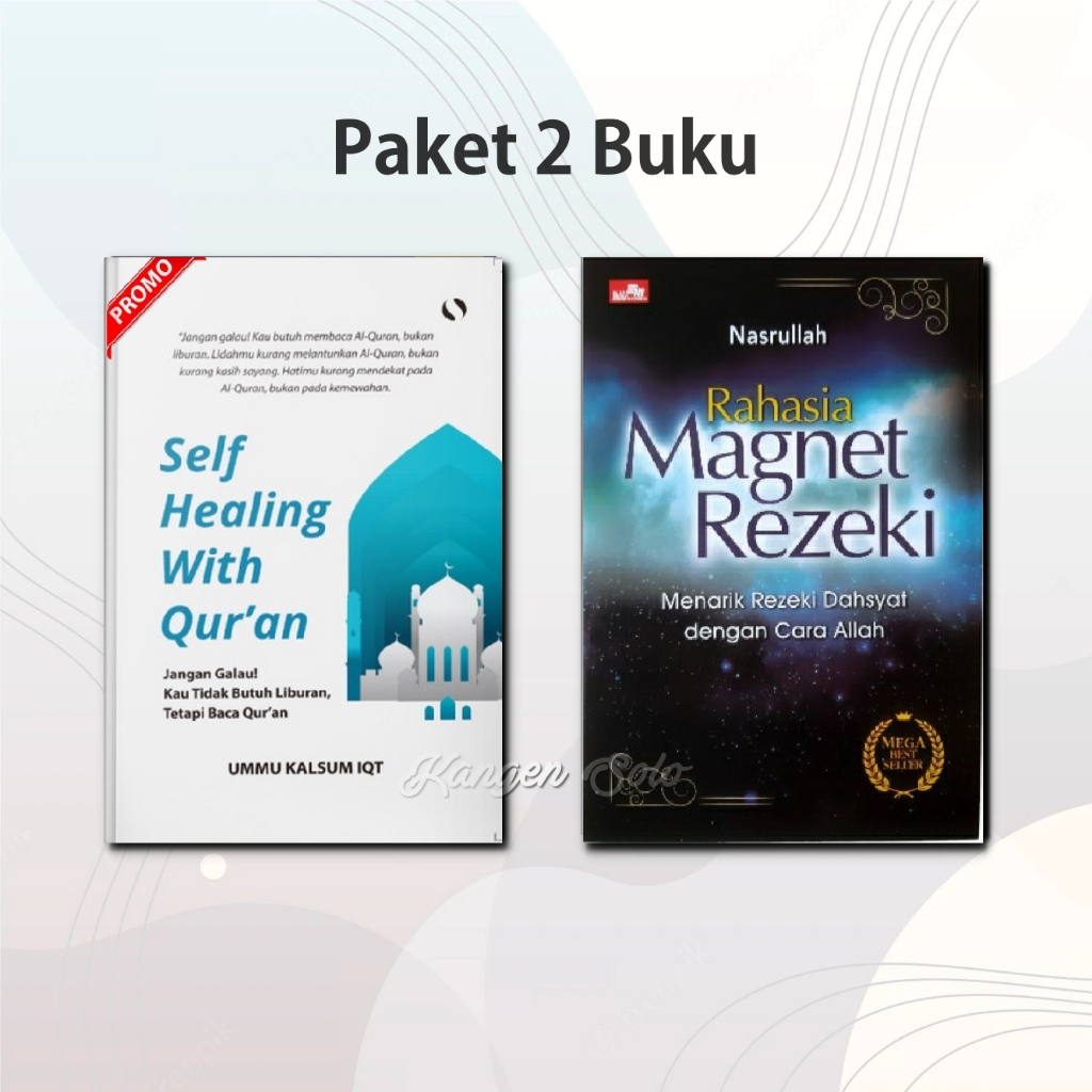 PAKET 2 BUKU SELF HEALING WITH QUR'AN + MAGNET REZEKI