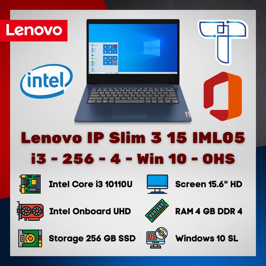 Lenovo IP Slim 3 14 IML05 Laptop - i3 - 256 - 4 - Win 10 - OHS
