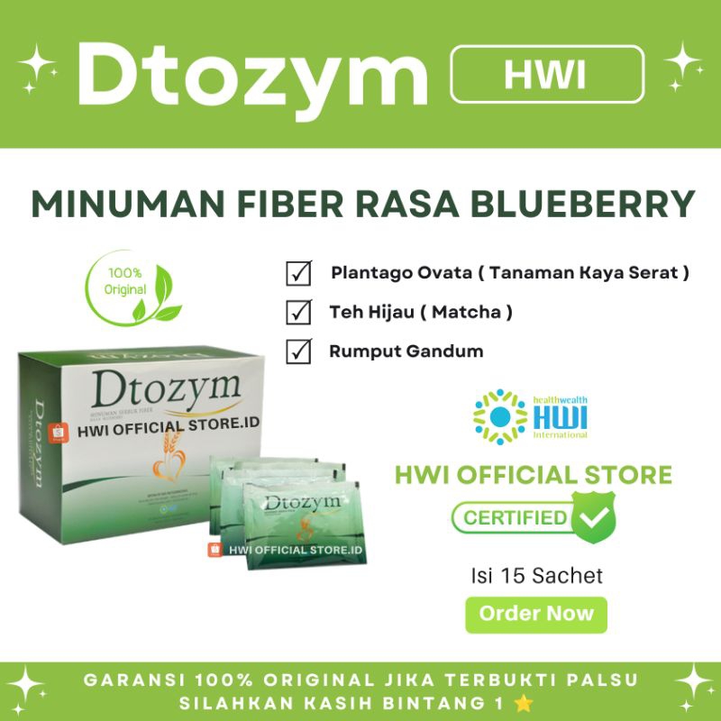 Dtozym HWI Garansi 100% Original | Minuman Fiber Rasa Blueberry