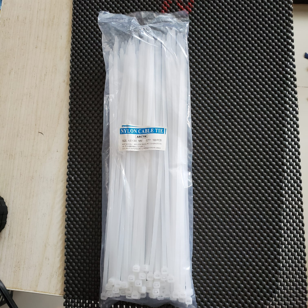 kabel ties besar 4.8mm x 30cm jumbo Warna Putih 100 pc kabel tis ukuran besar dan tebal
