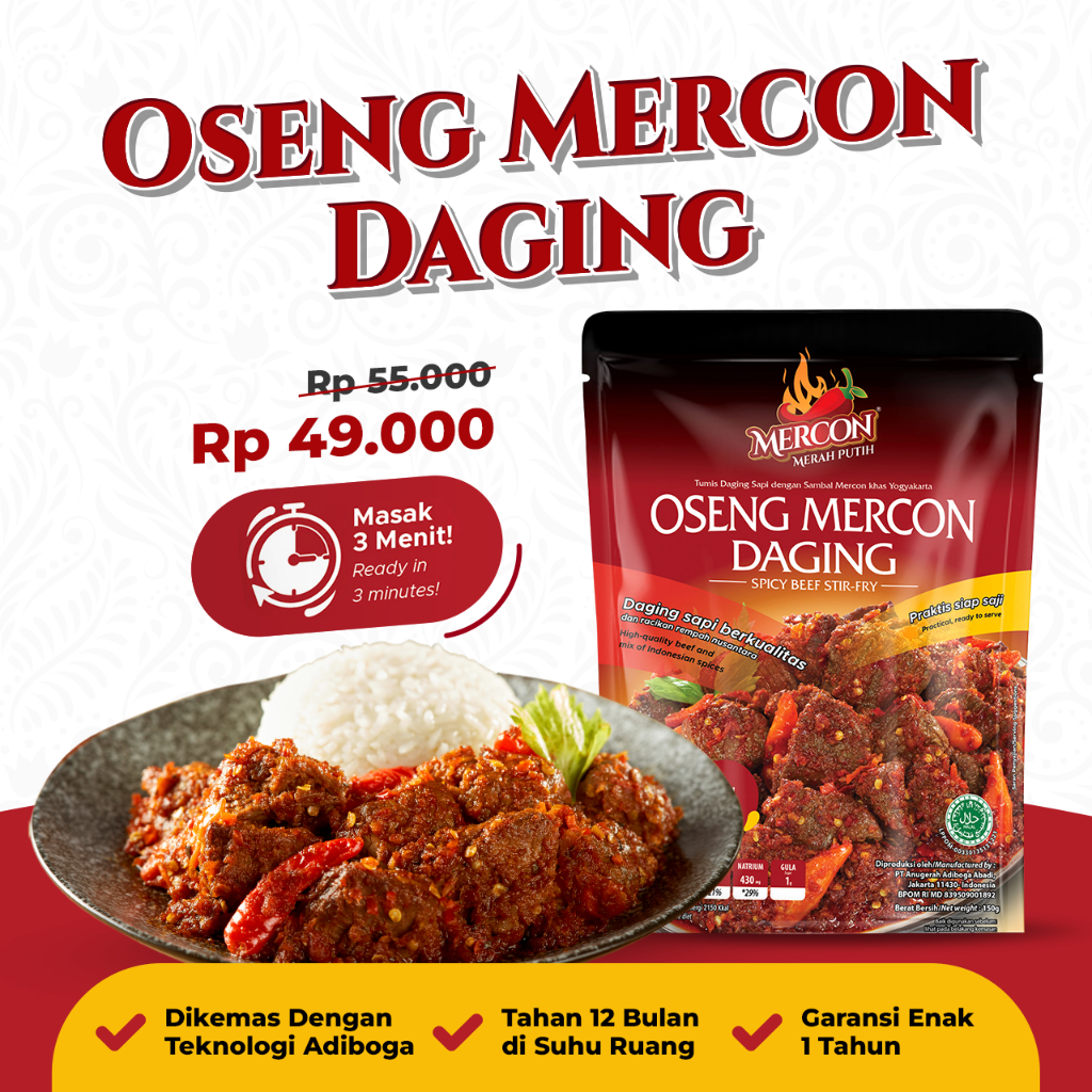 	 Mercon Merah Putih - Satuan || Oseng Mercon Daging	