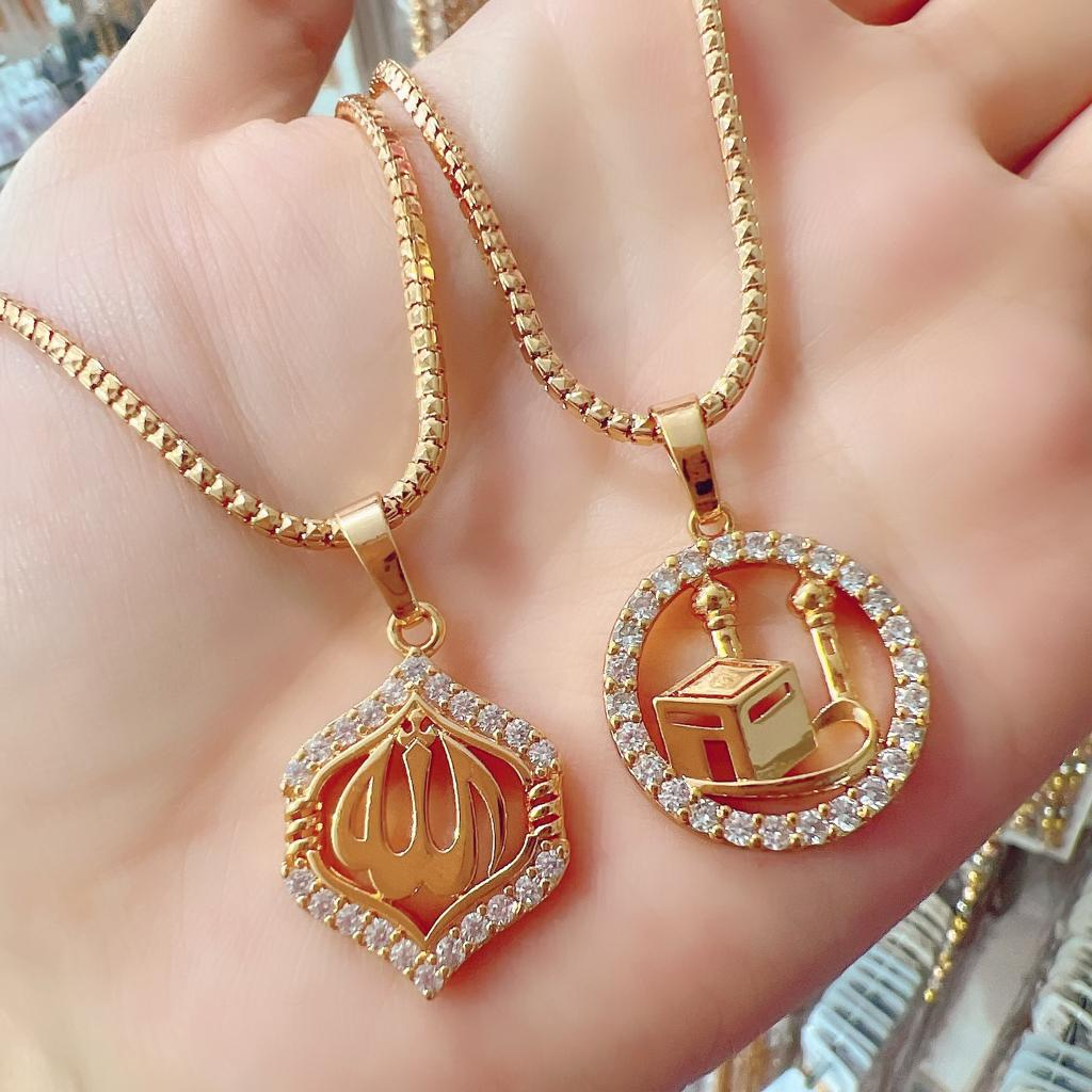 OP0 PERHIASAN KALUNG XUPING GOLD KALUNG HIJAB WANITA SET LIONTIN RANTAI MILANO 9PJ45CM,50CM,60CM)