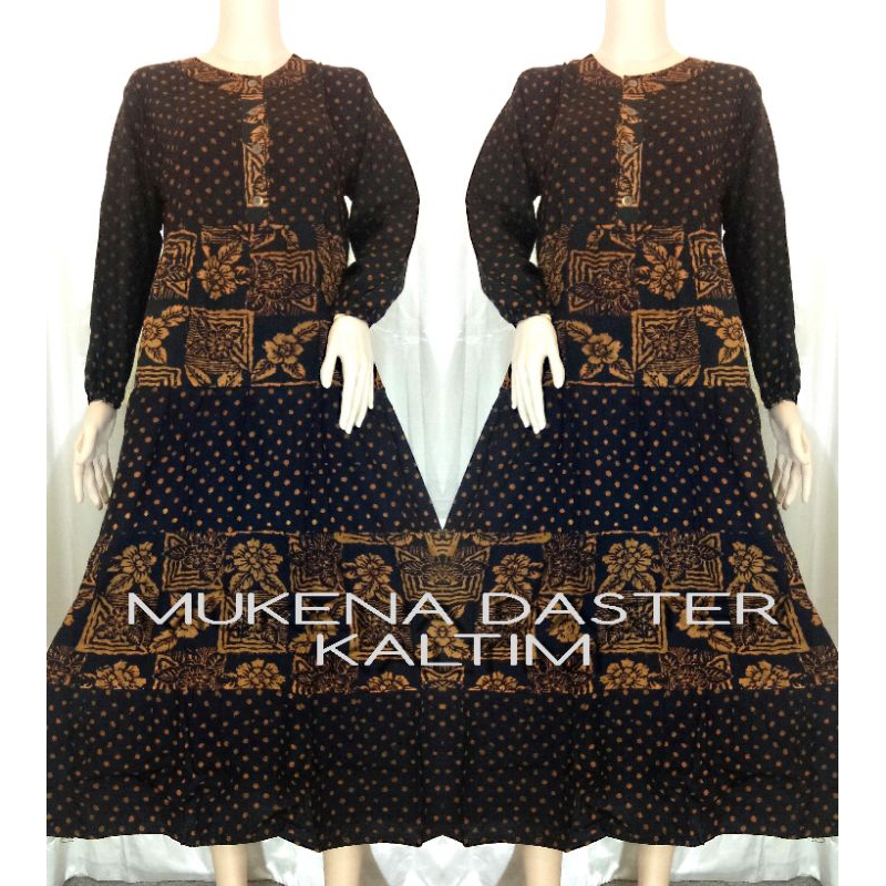 KALTIM Dress Panjang Batik Cap Sogo Model Susun Kombinasi