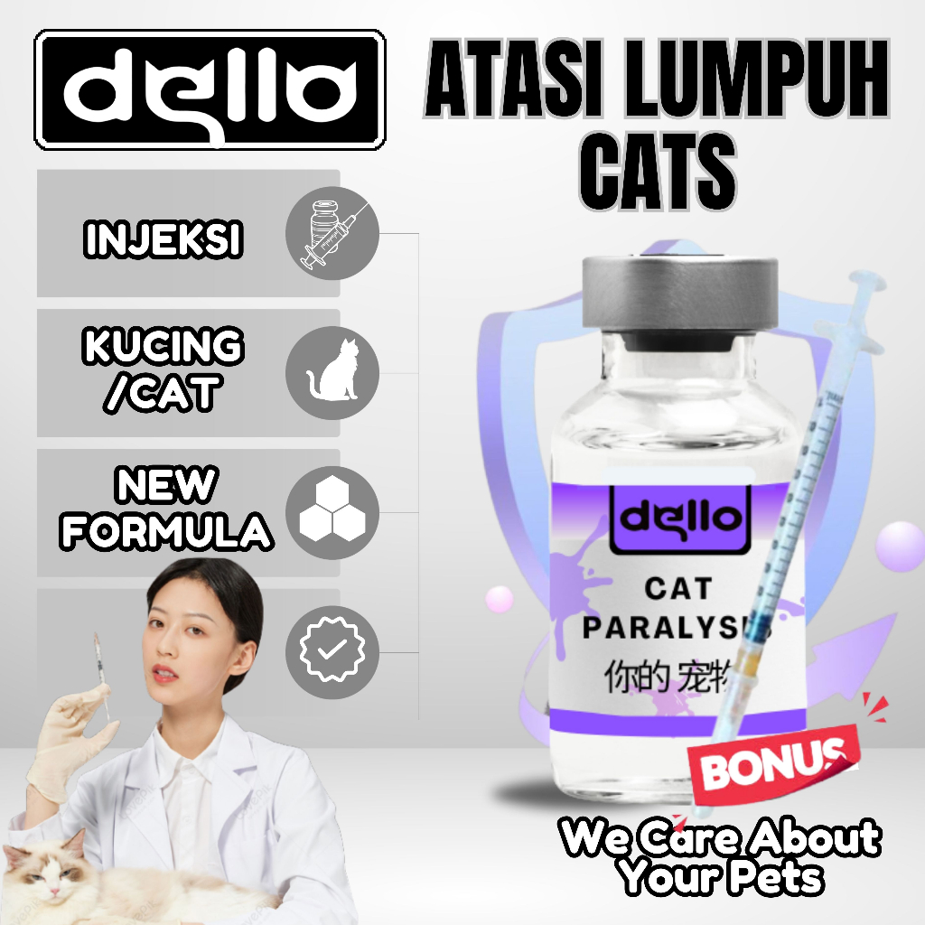 OBAT LUMPUH KUCING ANJING / OBAT KEJANG DEHIDRASI TETANUS / MEYER / INJEKSI DELLO FOR CAT