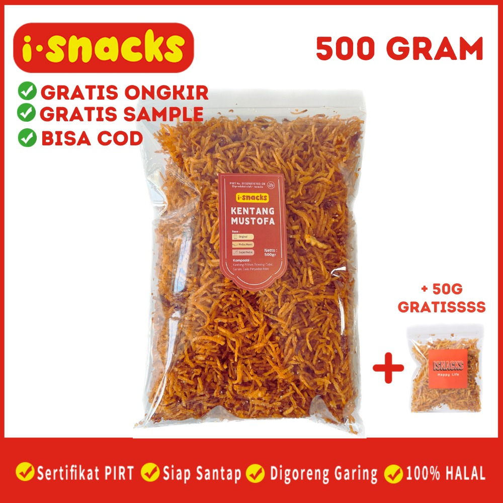 

isnacks Kentang Mustofa 500gr Kering Kentang Camilan