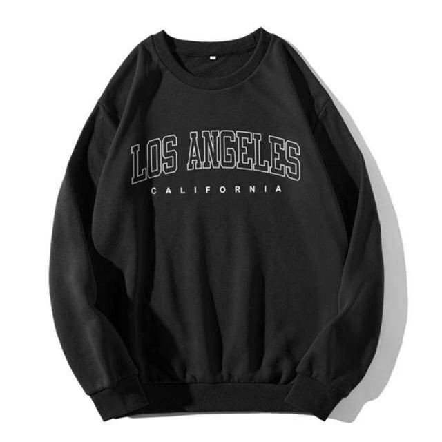 ERIYOU Basic Sweater Oversize Los Angeles California (Sablon) M-XXL ( Pria & Wanita )