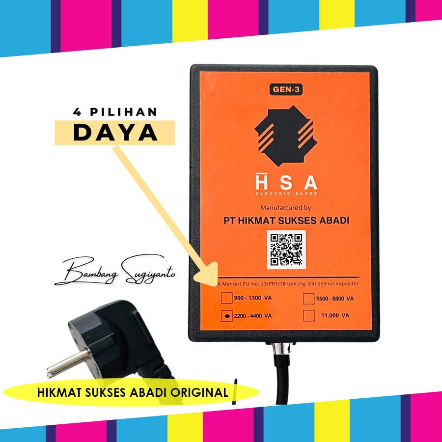 ALAT PENGHEMAT TOKEN LISTRIK TERLARIS ANDODA HSA ELECTRIC SAVER PAK BAMBANG TIPE A 900 - 1300 WATT