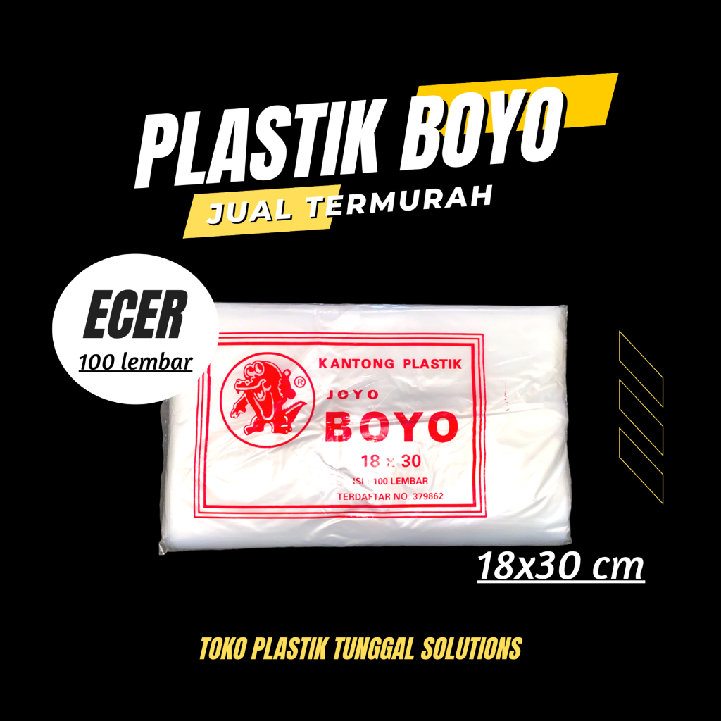 (ECER - 100 Lembar) Kantong Plastik Boyo 18x30 Plastik Joyo Boyo, plastik makanan, plastik jajan, pl