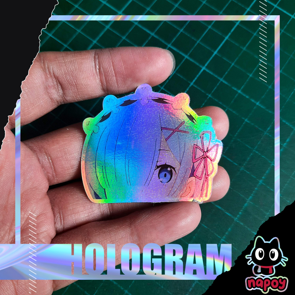 

Stiker Hologram Anime ReZero Rem Peeker