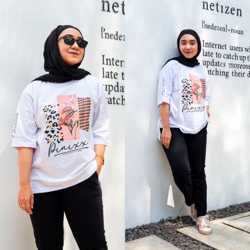 Setelan Wanita Oversize Celana slimfit - Putih