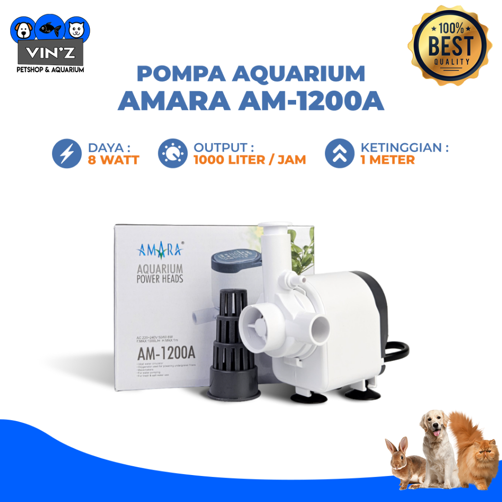 Pompa Celup Aquarium Ikan Hias Amara Power Head Mesin Filter Amara AM 1600
