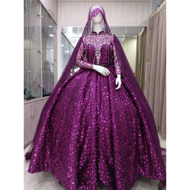 4R | Gaun Sequin Cantik Jumbo LD 120