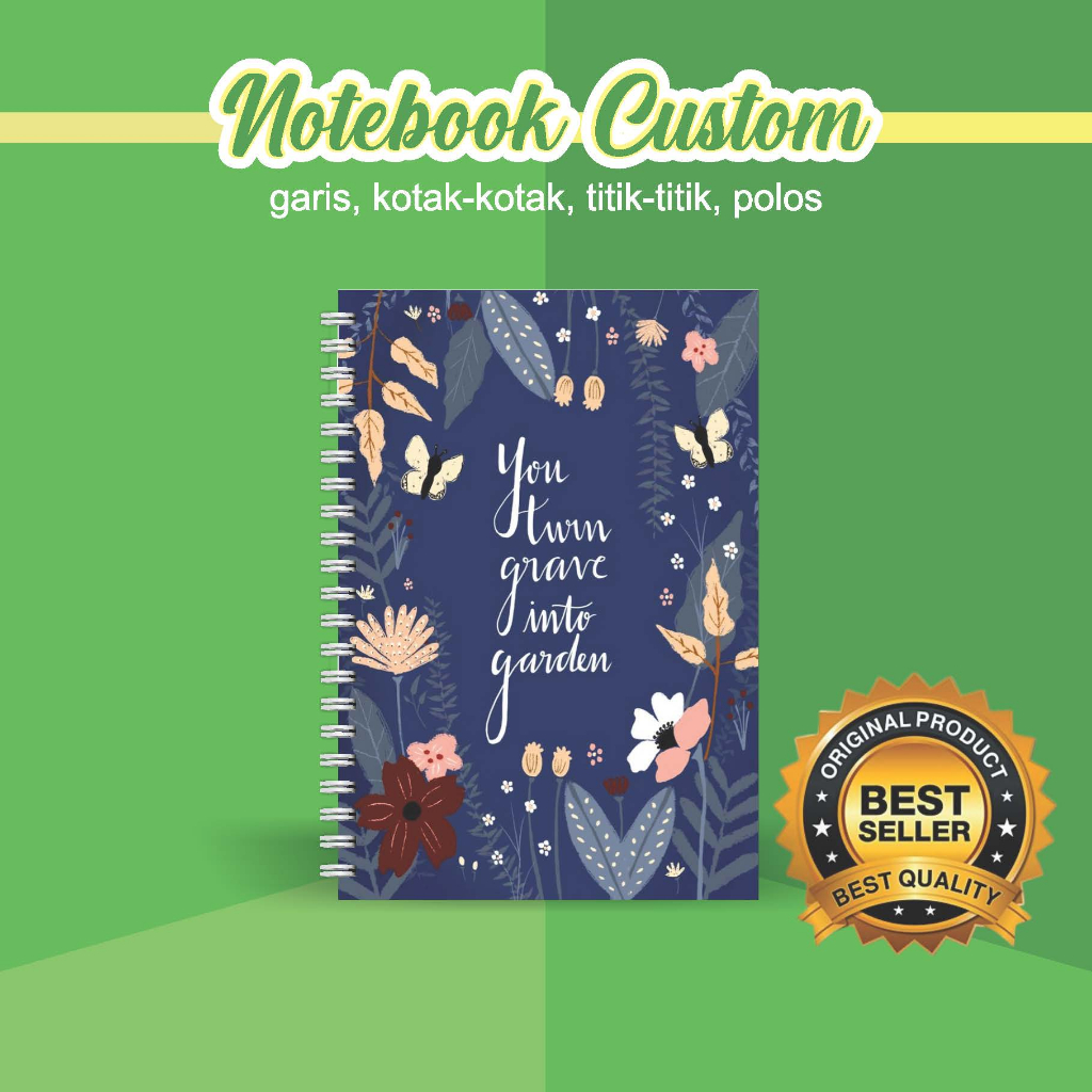 

NOTEBOOK A5 CUSTOM CATATAN/JURNAL BOOKPAPER GRID/KOTAK2#DOTTED/TITIK2#BLANK/POLOS