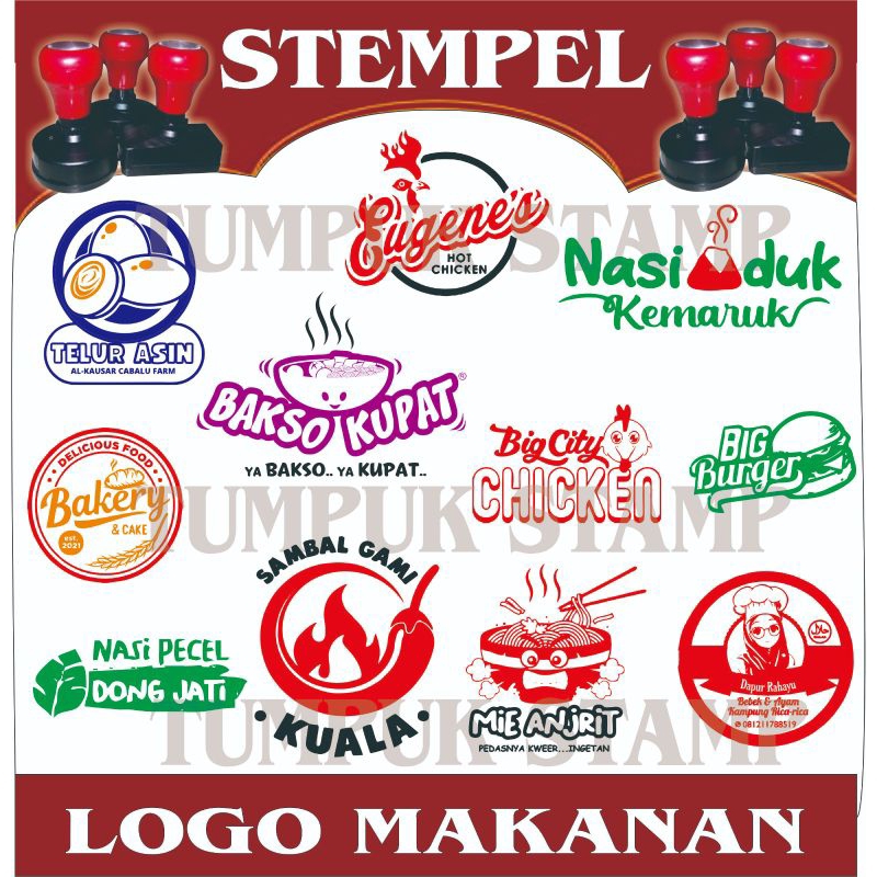 

Stempel Logo makanan stempel logo minuman kemasan stempel flash siap pakai stempel dagangan stempel usaha stempel logo