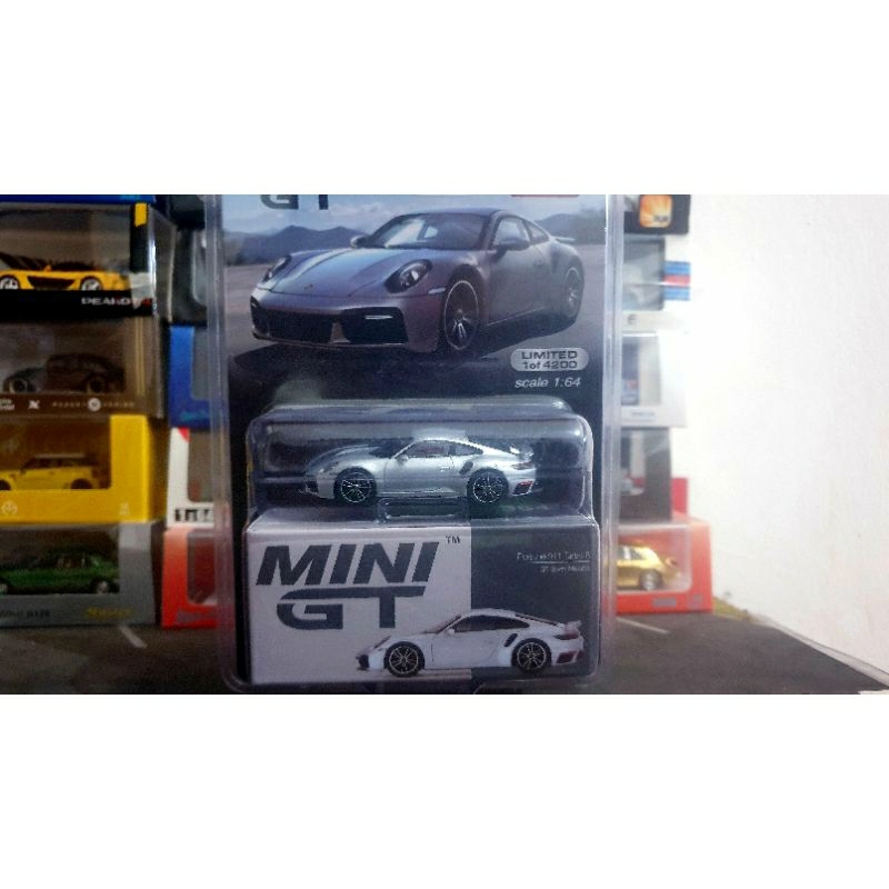 Diecast Mini GT Porsche 911 Turbo S GT Silver Metallic no 354 Blister