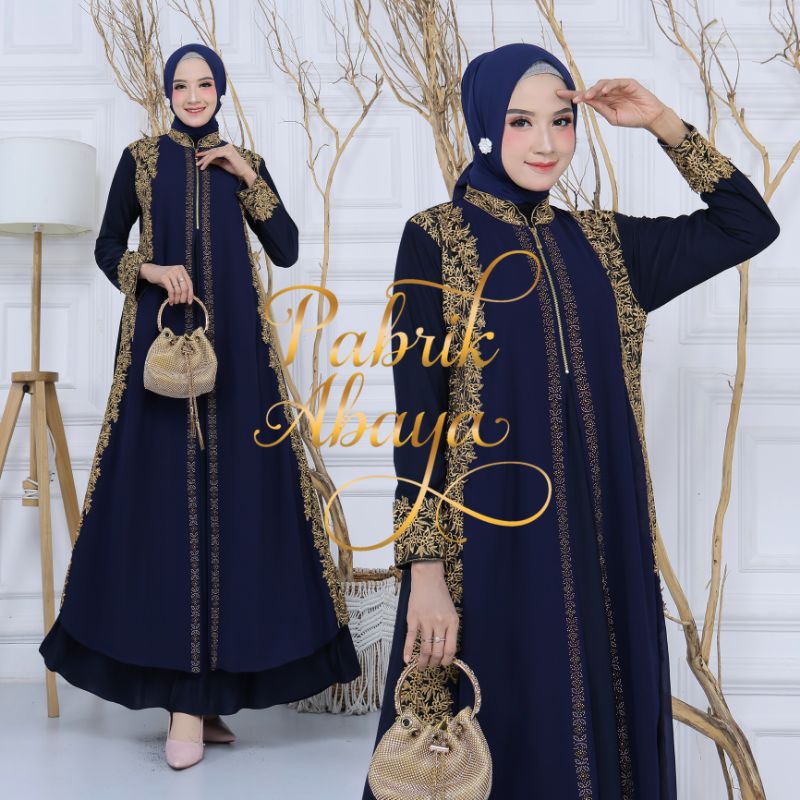 (PROMO HARI INI) GAMIS ABAYA TURKEY BORDIR PAYET #6004 BY PABRIK ABAYA