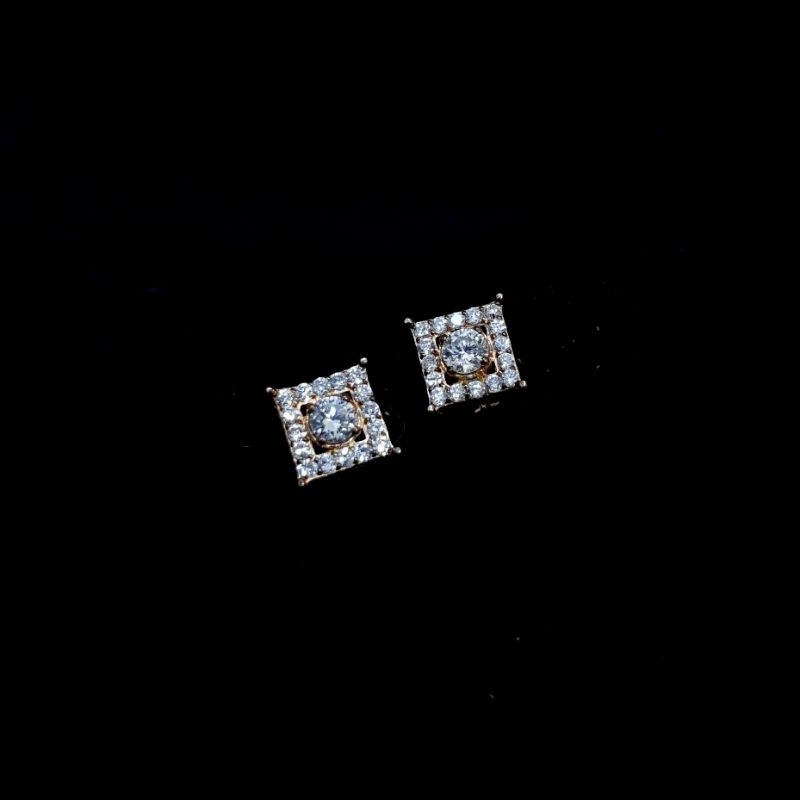 Anting Solitaire Fashion Rosegold 700 Berlian Eropa