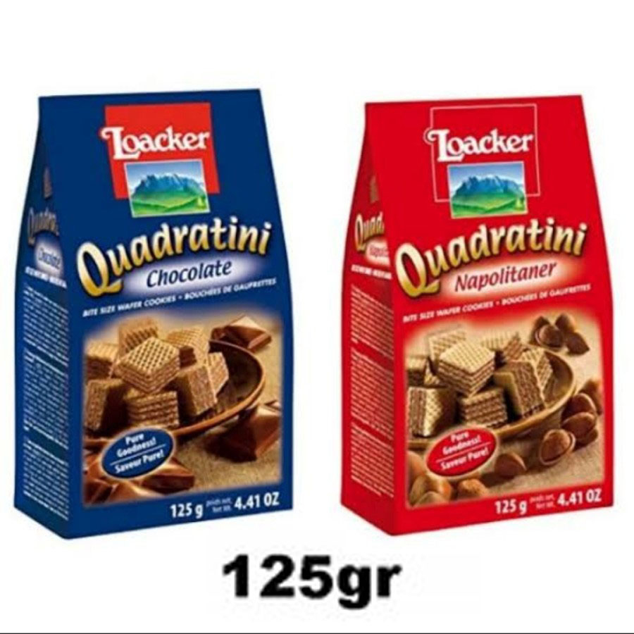 

Wafer Krim Loacker Quadratini Chocolate 125g 125 gram