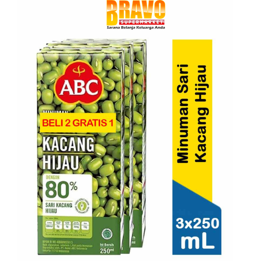 

Bravo Bojonegoro - ABC Sari Kacang Hijau UHT Beli 2 Gratis 1 250ML