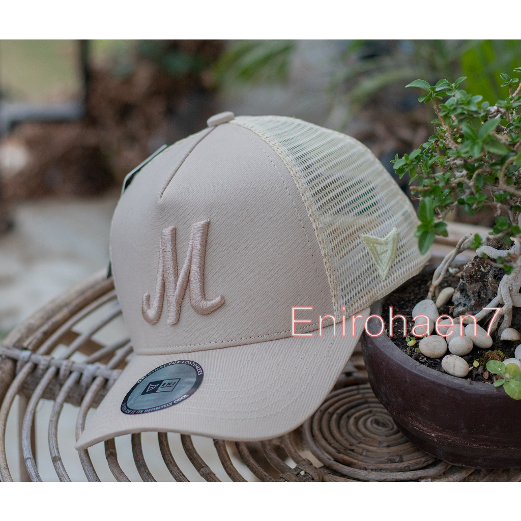 E7 Topi Inisial M bahan katun Topi huruf M Unisex RC