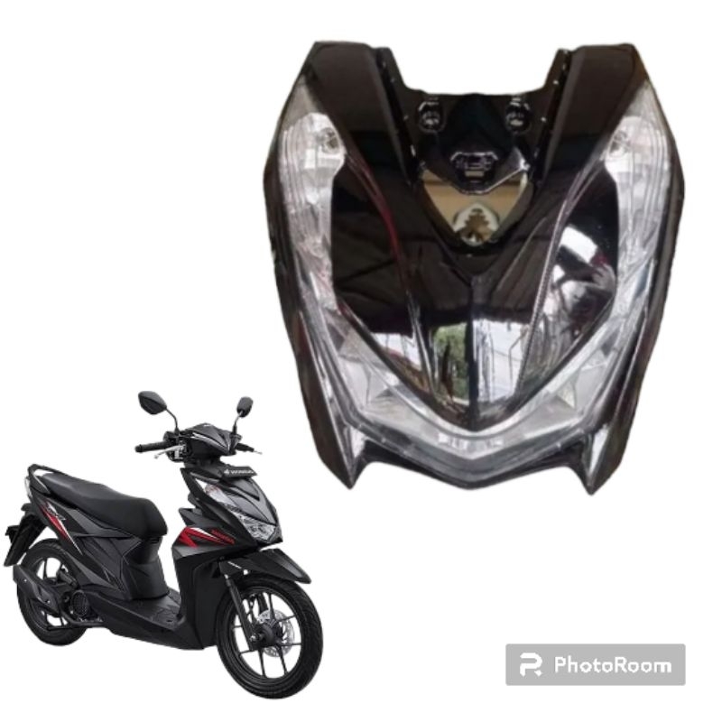 Full set tameng depan BEAT LED DELUXE NEW 2020-2023 Hitam Glossy