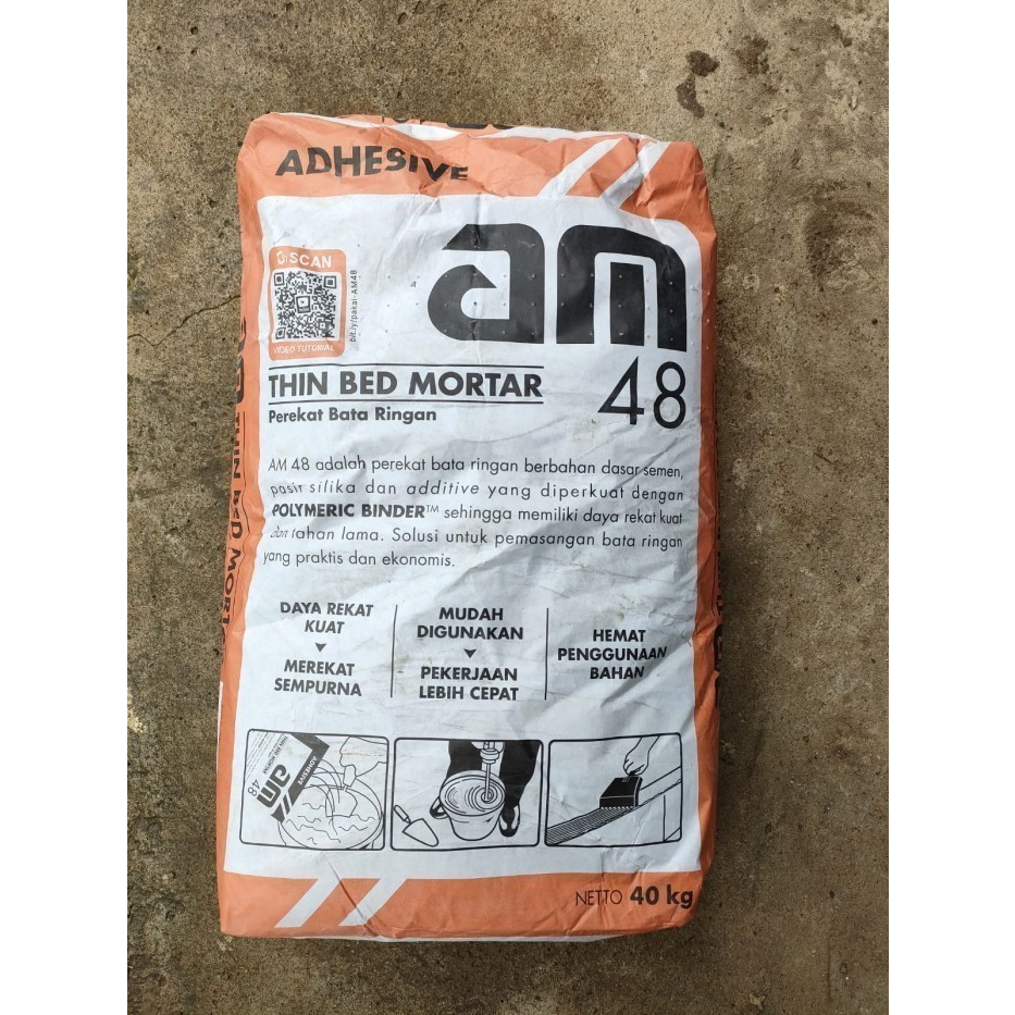 Semen  Perekat Bata Ringan Instant  Am Mortar Type AM 48