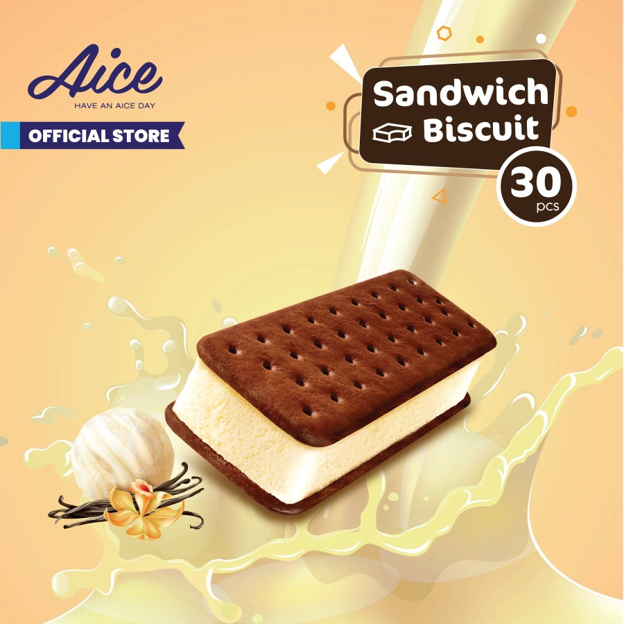 

Aice Sandwich Biscuit 90 ml (1 Karton = isi 30pcs) es krim