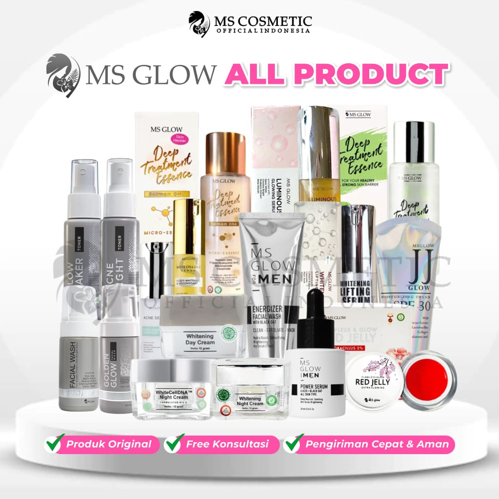 MS Glow All Product | Paket Wajah Beauty | Moisturizer | MS Glow For Men | JJ Glow | Red Jelly | Cream Malam | Day Cream | Toner | Facial Wash Terlengkap BPOM Aman Bumil Dan Busui