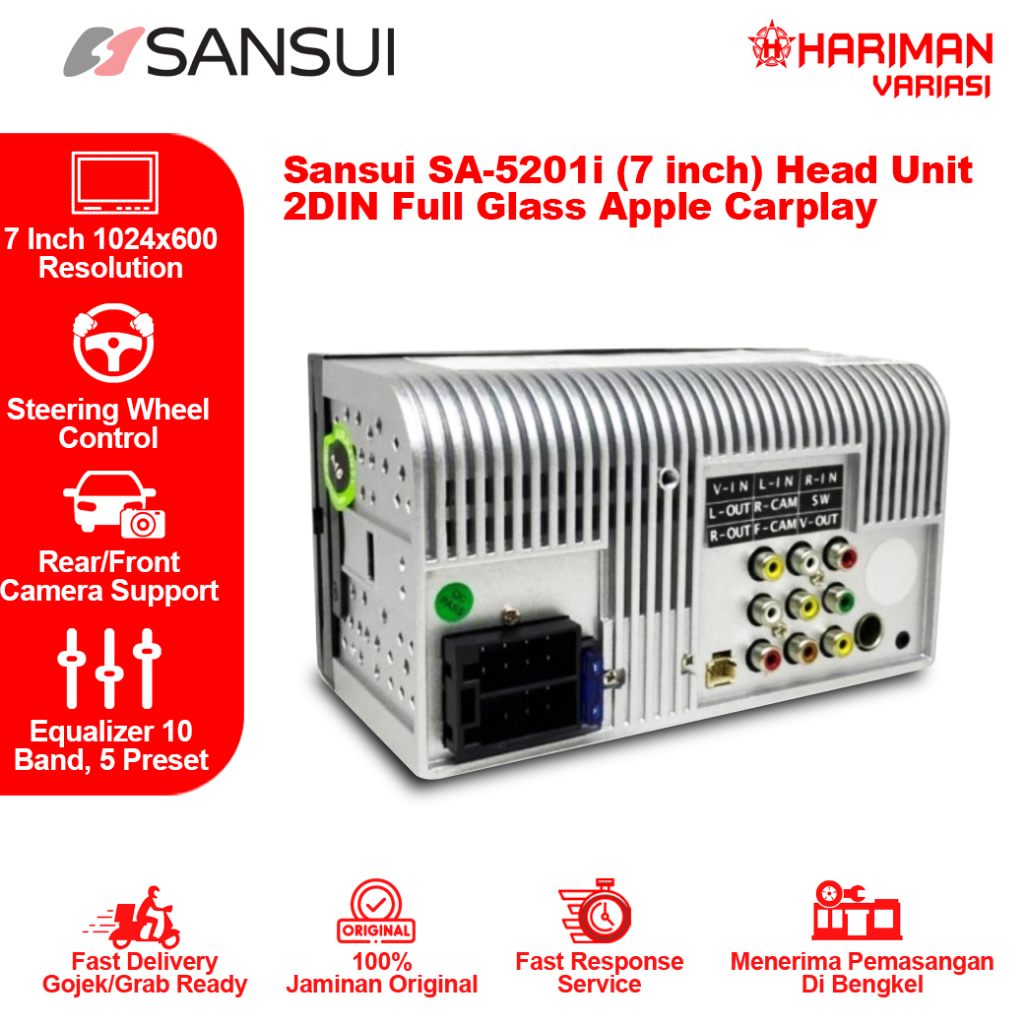 Head Unit Deckless Sansui SA5201i Autolink Android IOS