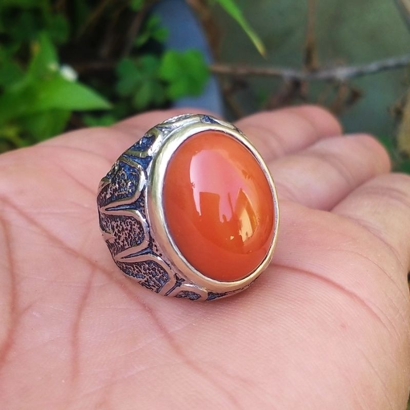 batu cincin akik yaman kencana sawo kecik tembus merah biji delima{NATURAL ALAM}