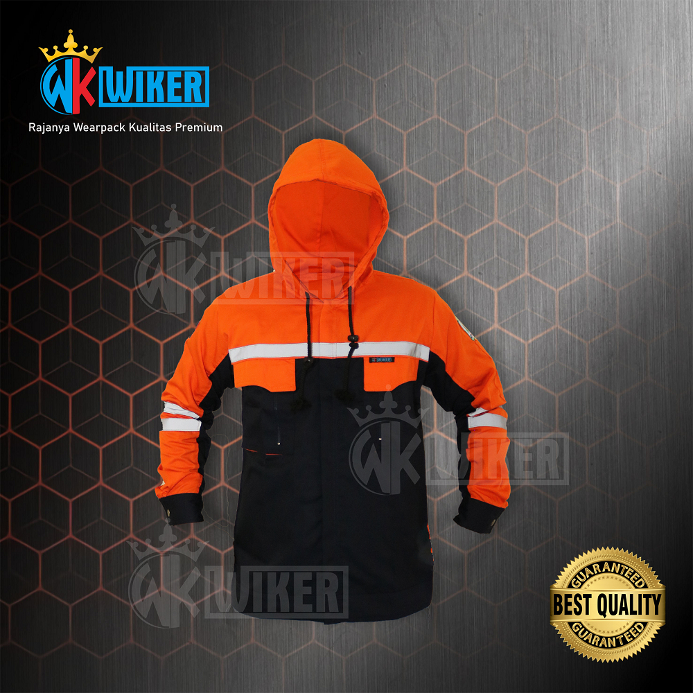 Wearpack Safety Dengan Penutup Kepala - Jaket Proyek - Baju Safety - Werpack Kerja Model Jaket - Jak