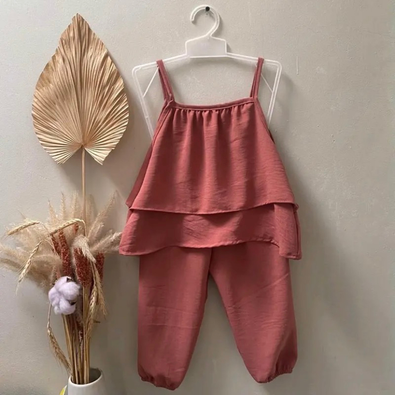 Gizel one set anak crinkle