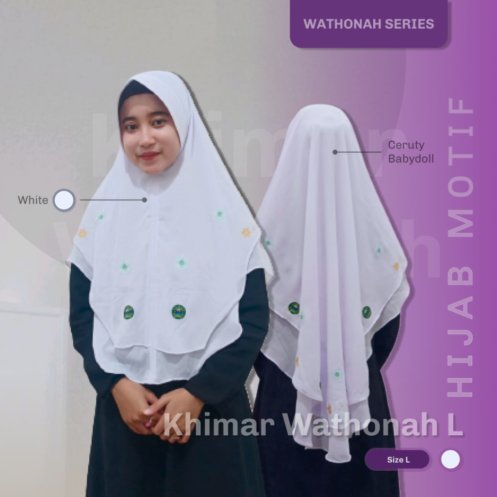 Khimar Ceruty Wathonah L Putih