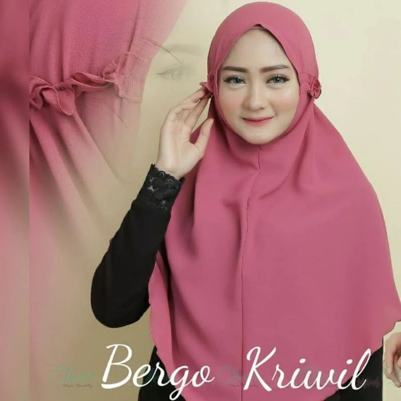 HIJAB INSTAN BERGO KRIWIL_JILBAB BERGO MARYAM_ HIJAB INSTAN TALI KRIWIL