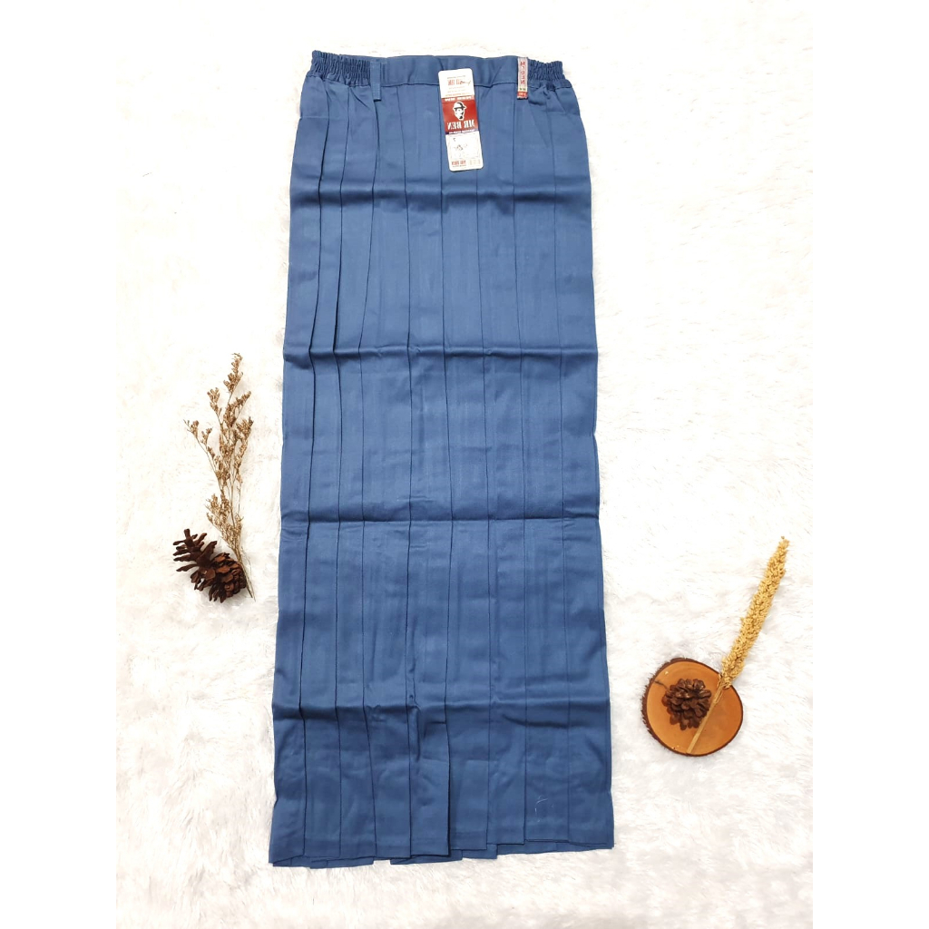 SERAGAM SEKOLAH ROK SMA ABU BIRU PANJANG REMPEL / LIPAT LIPAT MRBEN/APRIL MOP