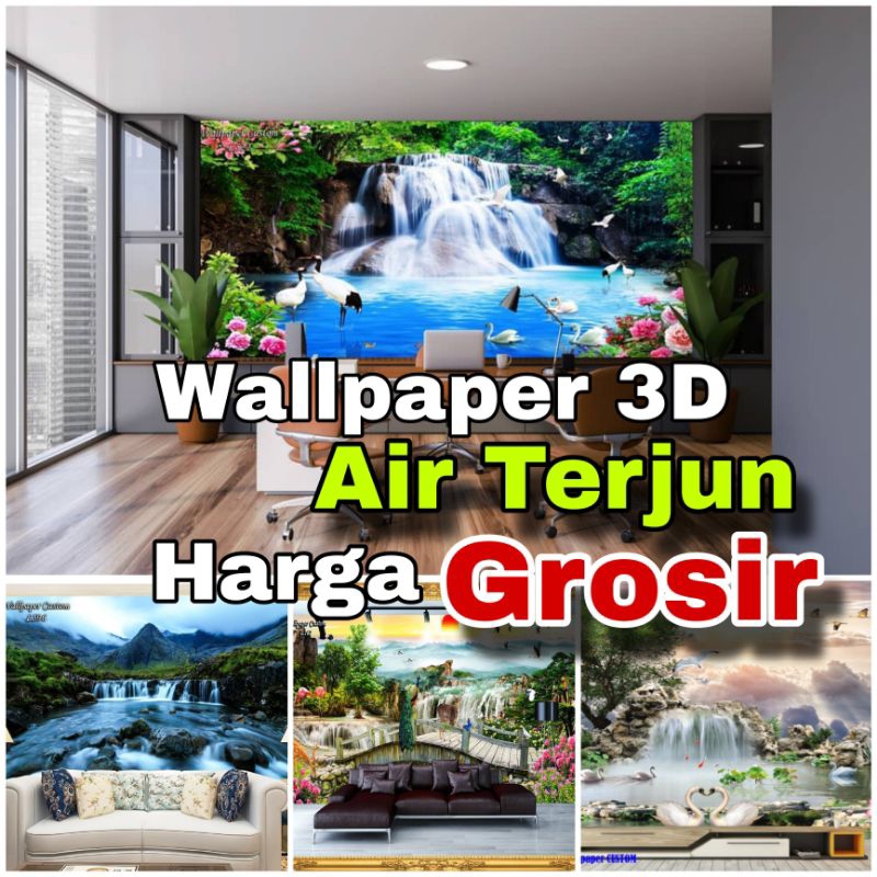 Wallpaper 3D / Wallpaper 3D Plafon / Wallpaper 3D Dinding Wallpaper 3D Air Terjun / Wallpaper 3D Laut / Wallpaper 3D Pemandangan / Harga Grosir Termurah