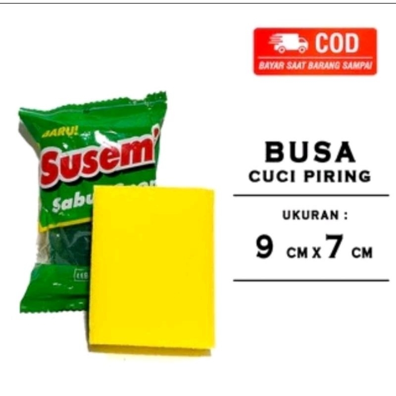 Susemi Spons Cuci Piring - Sabut Spon Cuci Piring Hijau Kuning Susemi