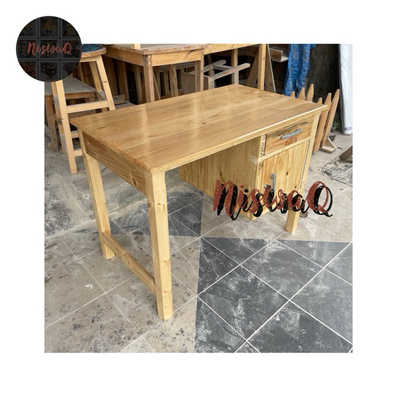 Meja Kerja | Meja Kantor Minimalis | Meja Belajar | Meja Laci Kayu Jati belanda