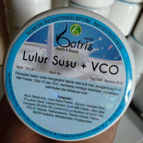 Lulur Susu With VCO Batrisyia Herbal / Lulur Herbal / Lulur Putih Glowing / Scrub Susu / Lulur Pemut