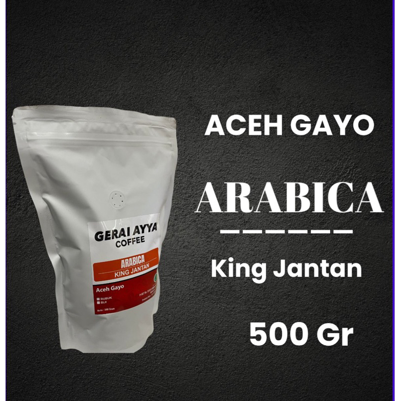 

KOPI ARABIKA KING JANTAN GAYO PEABERRY 500 gr