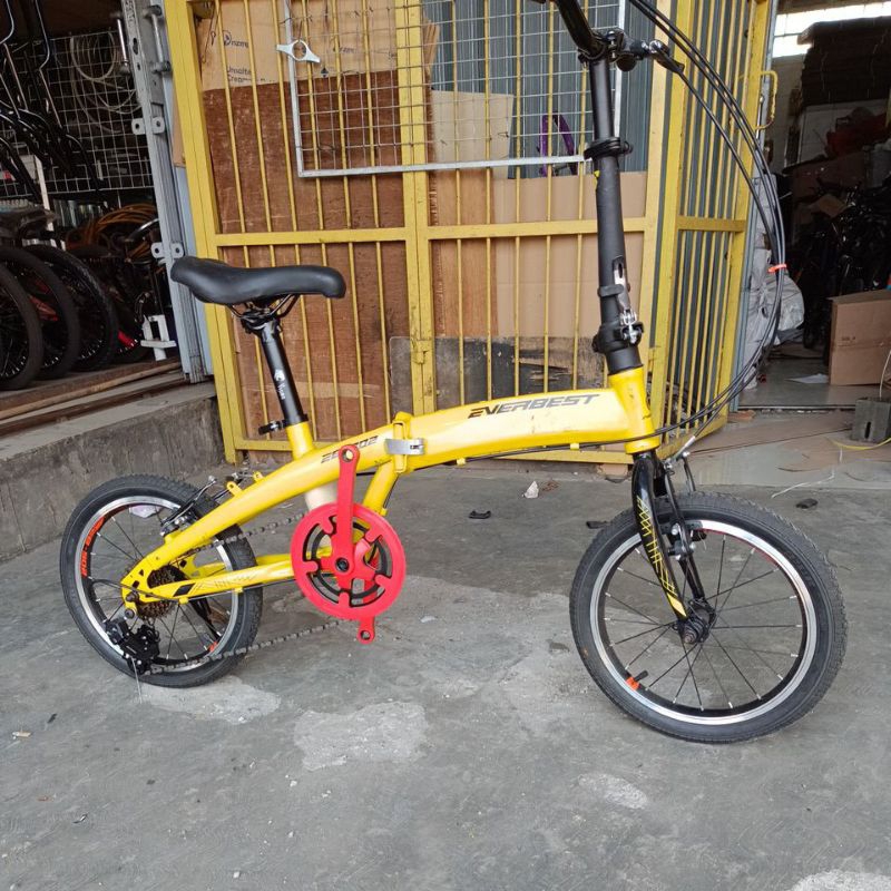 sepeda BEKAS siap pakai lipat 16 murni everbest vbrake