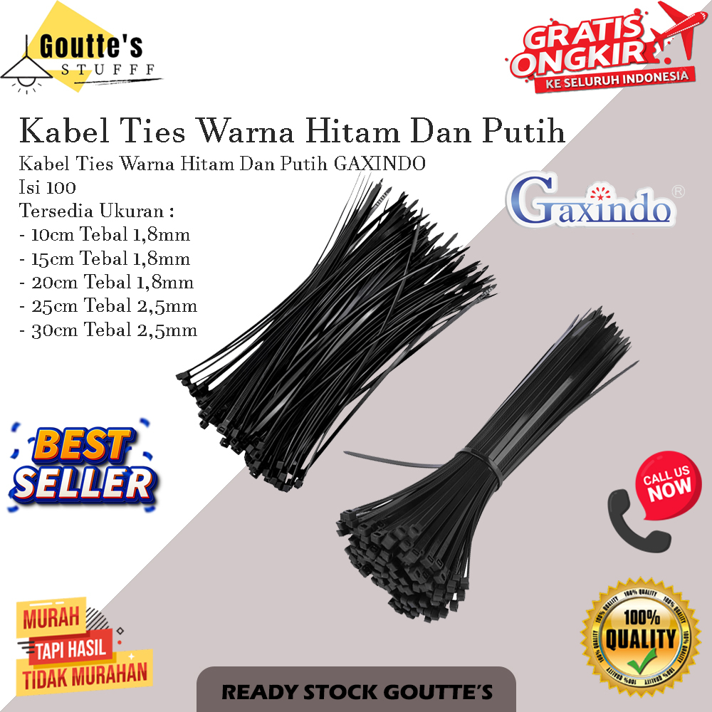 

Goutte's KABEL TIES HITAM RRT 10CM 15CM 20CM 25 CM 30 CM HARGA 1 PACK ISI 100 PCS
