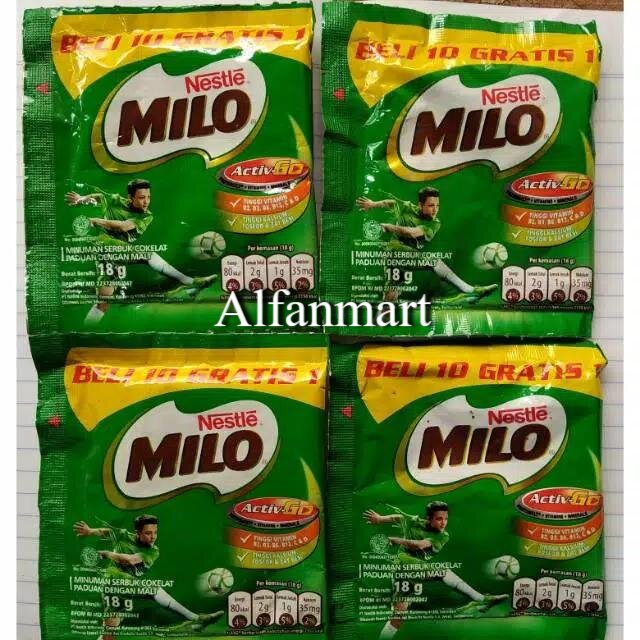 

Milo Active Go 22gr Susu Bubur Promo Renceng 10 Gratis 1