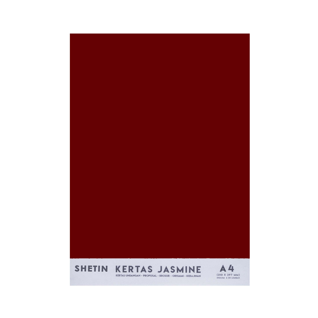 

Shetin Kertas Jasmine A4 Maroon / Merah Maroon 200 Gsm Paper Flower Undangan Bunga Kertas