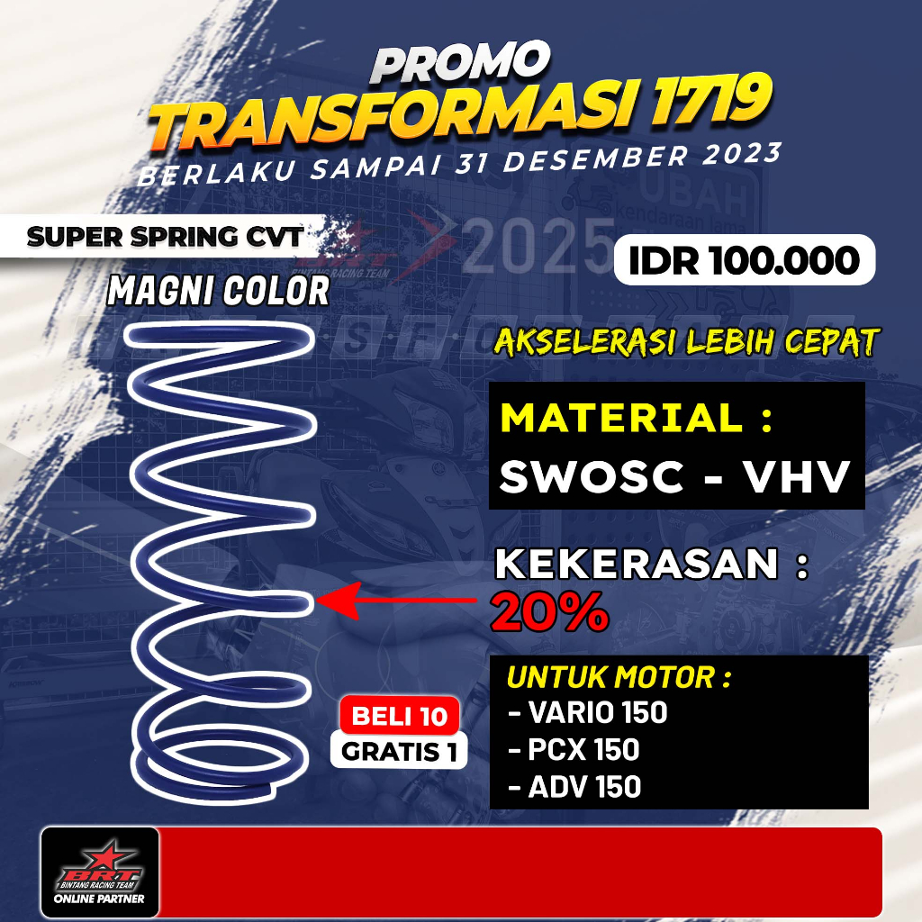 BRT Promo 1719-1720-1721- Per CVT / CVT Spring BRT Vario 150/PCX 150/ADV 150