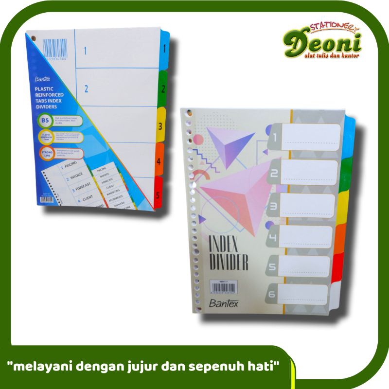 

Bantex Kertas Pembatas Binder Index Loose Leaf B5 8607-8609