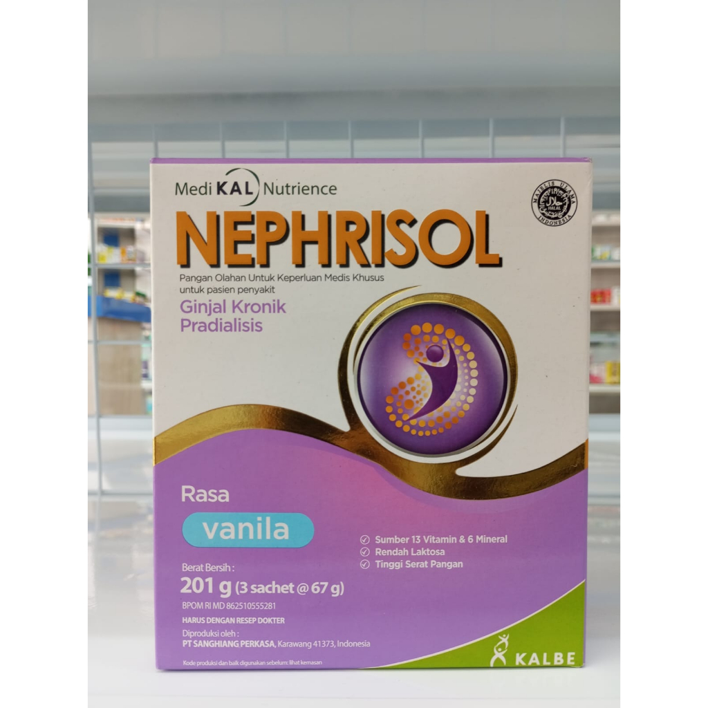 NEPHRISOL VANILA 201 gr - SUSU KHUSUS PASIEN GINJAL PRADIALISIS